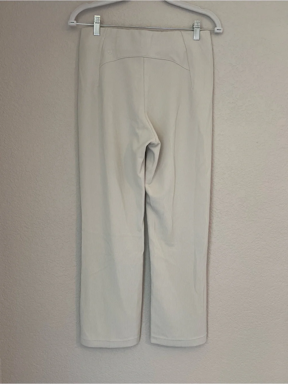 lululemon athletica Light Cream Ribbed Cropped Wide-Leg Pants